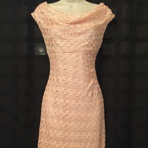 Pink Lacy Knee length Dress